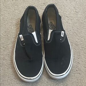 Vans Black and White Slip-On Shoes